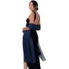 imageBlackButterfly Metallic Sparkle Bridal Wedding Party Evening Shawl Pashmina WrapMidnight Blue