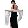 imageBlackButterfly Metallic Sparkle Bridal Wedding Party Evening Shawl Pashmina WrapSilver