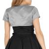 imageBlackButterfly Satin Bolero Shrug  Short SleeveSilver