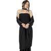 imageBlackButterfly Satin Shawl Bridesmaid Wedding Wrap ScarfBlack