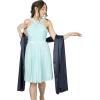 imageBlackButterfly Satin Shawl Bridesmaid Wedding Wrap ScarfMidnight Blue