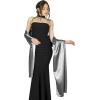imageBlackButterfly Satin Shawl Bridesmaid Wedding Wrap ScarfSilver