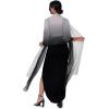 imageBlackButterfly Satin Silky Bridal Wedding Party Evening Shawl Pashmina WrapBlack  Silver