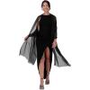 imageBlackButterfly Satin Silky Bridal Wedding Party Evening Shawl Pashmina WrapBlack