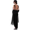 imageBlackButterfly Satin Silky Bridal Wedding Party Evening Shawl Pashmina WrapBlack