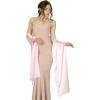imageBlackButterfly Satin Shawl Bridesmaid Wedding Wrap ScarfBaby Pink