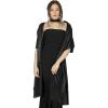 imageBlackButterfly Satin Shawl Bridesmaid Wedding Wrap ScarfBlack