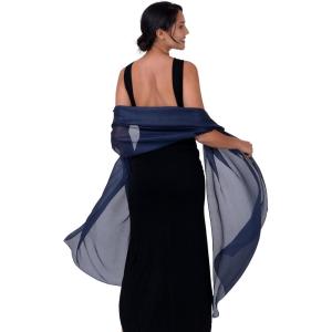 imageBlackButterfly Metallic Sparkle Bridal Wedding Party Evening Shawl Pashmina WrapMidnight Blue
