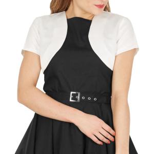 imageBlackButterfly Satin Bolero Shrug  Short SleeveIvory