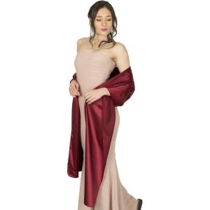 imageBlackButterfly Satin Shawl Bridesmaid Wedding Wrap ScarfBurgundy