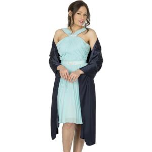 imageBlackButterfly Satin Shawl Bridesmaid Wedding Wrap ScarfMidnight Blue