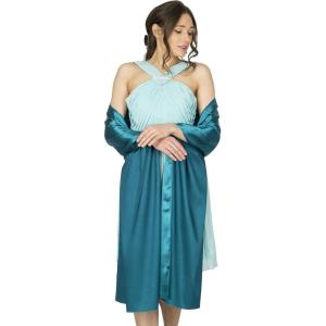 imageBlackButterfly Satin Shawl Bridesmaid Wedding Wrap ScarfTeal Blue