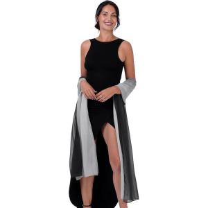 imageBlackButterfly Satin Silky Bridal Wedding Party Evening Shawl Pashmina WrapBlack  Silver