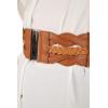 imageBlackButterfly 3 Inch Wide Waspie Elastic Vintage Braided Buckle Waist BeltBrown