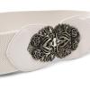 imageBlackButterfly 3 Inch Wide Waspie Elastic Vintage Buckle Waist BeltBeige