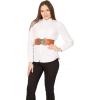 imageBlackButterfly 3 Inch Wide Waspie Elastic Vintage Buckle Waist BeltBrown