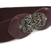 imageBlackButterfly 3 Inch Wide Waspie Elastic Vintage Buckle Waist BeltDark Brown