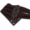 imageBlackButterfly 7 Inch Wide Lattice Corset Waspie Elastic Waist BeltDark Brown