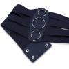 imageBlackButterfly 7 Inch Wide Lattice Corset Waspie Elastic Waist BeltMidnight Blue