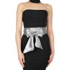 imageBlackButterfly Bridal Wedding Bridesmaid Satin Sash BeltSilver