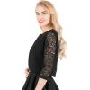 imageBlackButterfly Cropped 34 Lace Sleeve Open Bolero Evening BlouseBlack
