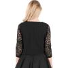 imageBlackButterfly Cropped 34 Lace Sleeve Open Bolero Evening BlouseBlack
