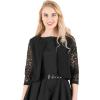 imageBlackButterfly Cropped 34 Lace Sleeve Open Bolero Evening BlouseBlack