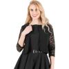 imageBlackButterfly Cropped 34 Lace Sleeve Open Bolero Evening BlouseBlack