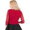 imageBlackButterfly Cropped 34 Lace Sleeve Open Bolero Evening BlouseBurgundy