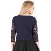 imageBlackButterfly Cropped 34 Lace Sleeve Open Bolero Evening BlouseMidnight Blue