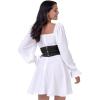 imageBlackButterfly Elastic Cosplay Halloween Metal Ring Waist Pirate Waspie Corset BeltBlack