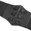 imageBlackButterfly Elastic Cosplay Halloween Metal Ring Waist Pirate Waspie Corset BeltBlack
