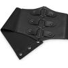 imageBlackButterfly Elastic Cosplay Halloween Metal Ring Waist Pirate Waspie Corset BeltBlack