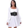 imageBlackButterfly Elastic Cosplay Halloween Metal Ring Waist Pirate Waspie Corset BeltBlack