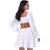 imageBlackButterfly Elastic Cosplay Halloween Metal Ring Waist Pirate Waspie Corset BeltCamel Brown