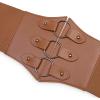 imageBlackButterfly Elastic Cosplay Halloween Metal Ring Waist Pirate Waspie Corset BeltCamel Brown