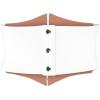 imageBlackButterfly Elastic Cosplay Halloween Metal Ring Waist Pirate Waspie Corset BeltWhite