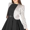 imageBlackButterfly Formal Satin Long Sleeve Bolero ShrugSilver