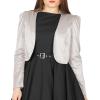 imageBlackButterfly Formal Satin Long Sleeve Bolero ShrugSilver