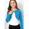 imageBlackButterfly Girls Long Sleeve Knitted Childrens Kids Bolero ShrugAqua Blue