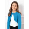 imageBlackButterfly Girls Long Sleeve Knitted Childrens Kids Bolero ShrugAqua Blue
