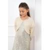 imageBlackButterfly Girls Long Sleeve Knitted Childrens Kids Bolero ShrugBeige