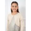 imageBlackButterfly Girls Long Sleeve Knitted Childrens Kids Bolero ShrugBeige