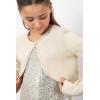 imageBlackButterfly Girls Long Sleeve Knitted Childrens Kids Bolero ShrugBeige