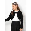 imageBlackButterfly Girls Long Sleeve Knitted Childrens Kids Bolero ShrugBlack