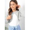 imageBlackButterfly Girls Long Sleeve Knitted Childrens Kids Bolero ShrugGrey