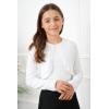 imageBlackButterfly Girls Long Sleeve Knitted Childrens Kids Bolero ShrugWhite