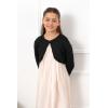 imageBlackButterfly Girls Long Sleeve Sparkle Cardigan Childrens Kids Bolero ShrugBlack