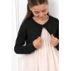 imageBlackButterfly Girls Long Sleeve Sparkle Cardigan Childrens Kids Bolero ShrugBlack
