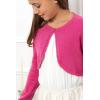 imageBlackButterfly Girls Long Sleeve Sparkle Cardigan Childrens Kids Bolero ShrugHot Pink